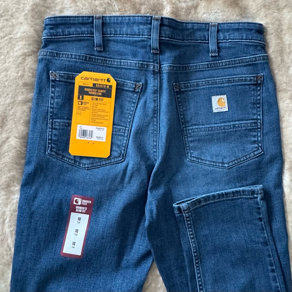 Carhartt Slim Fit Tapered Blue Denim Jeans Size 10 Tall